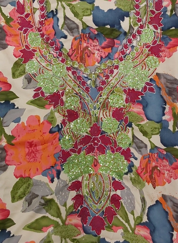 الريش البنفسجي  تطريز مخاوير خليجية شغل يدوي ✨ جلابية مطرزة جاهزة - Image 2