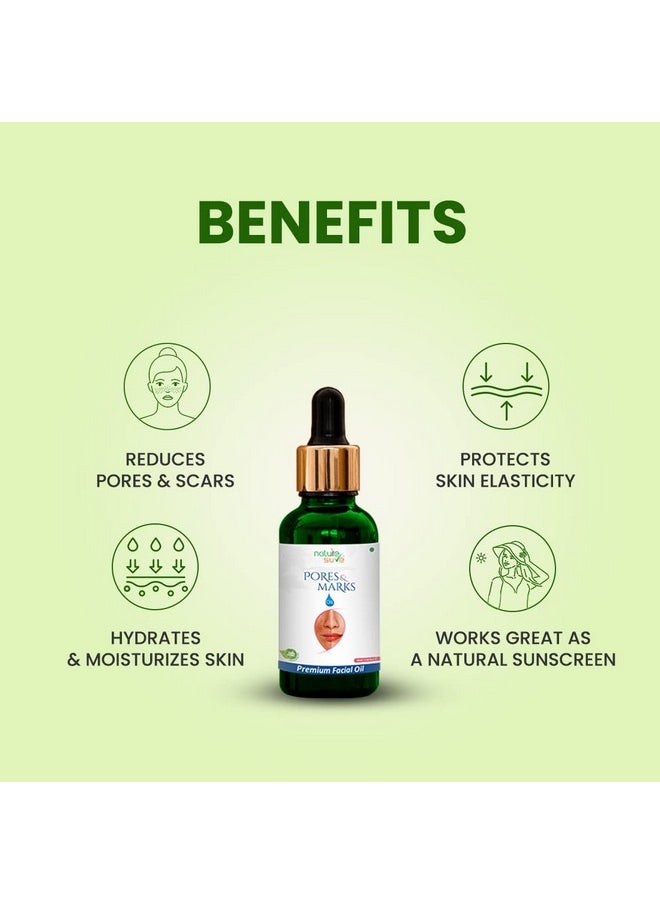 Nature Sure - Pores And Marks Premium Facial Oil For Skin Pores, Stretch Marks And Fine Lines (Pack Of 1, 30Ml) - Image 1