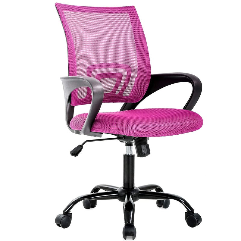 BestOffice Office Chair Ergonomic Cheap Desk Chair Mesh Computer Chair Lumbar Support Modern Executive Adjustable Stool Rolling Swivel Chair for Back Pain Pink