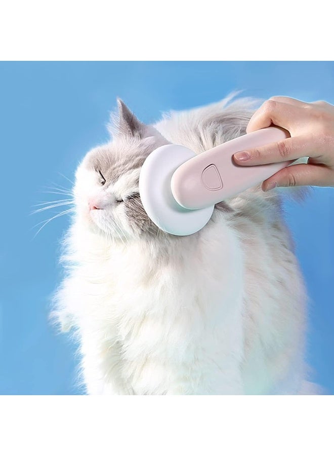 ECVV Pet Grooming Brush Self Clean Slicker Brush Comb Shedding Tools for Dogs and Cats Massage Removes Loose Undercoat Mats Tangled Dead Undercoat and Dirt, Pink - Image 3