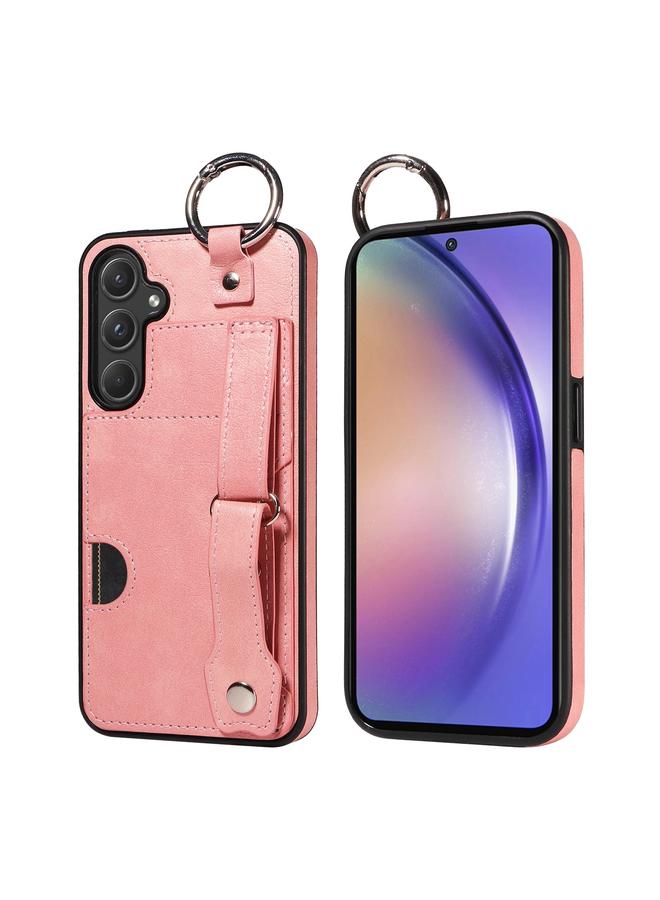 S-TOP Case For Samsung Galaxy A55 5G Calf Texture Wrist Card Slot Ring Phone Case - Image 1