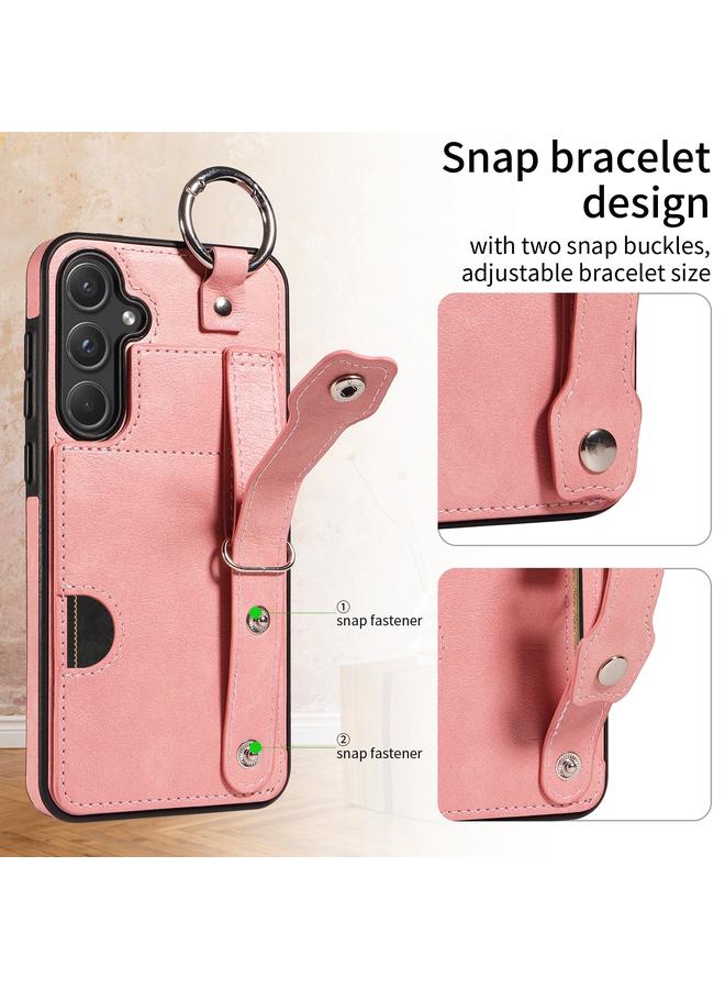 S-TOP Case For Samsung Galaxy A55 5G Calf Texture Wrist Card Slot Ring Phone Case - Image 2