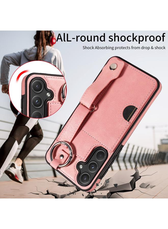 S-TOP Case For Samsung Galaxy A55 5G Calf Texture Wrist Card Slot Ring Phone Case - Image 5