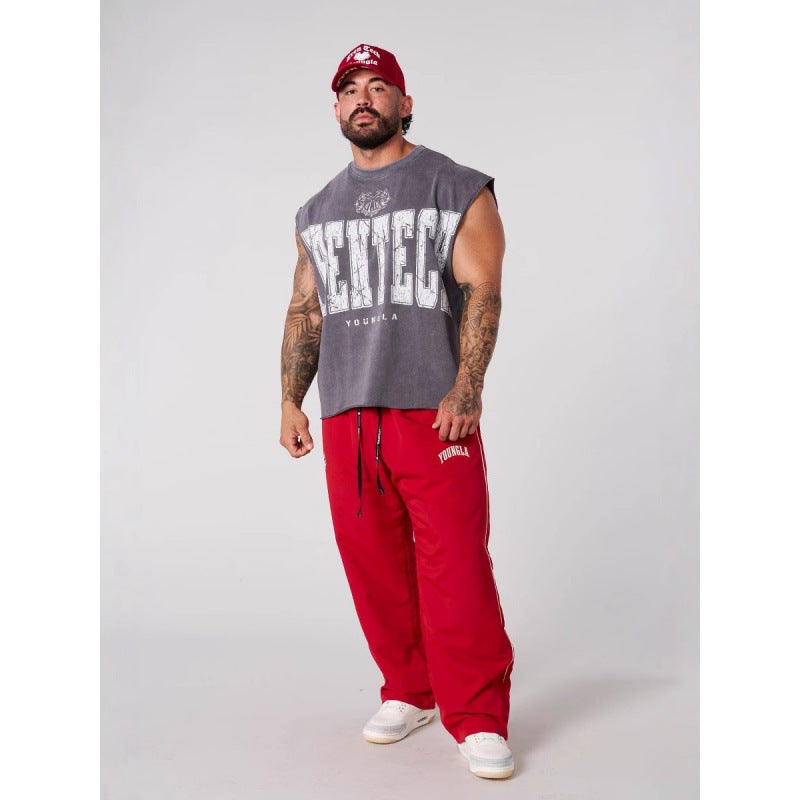 High Street American Retro Washed Distressed Vest Boys Summer Ins Trendy Brand Sports Pure Cotton Sleeveless T-Shirt Couple Wear - Image 4