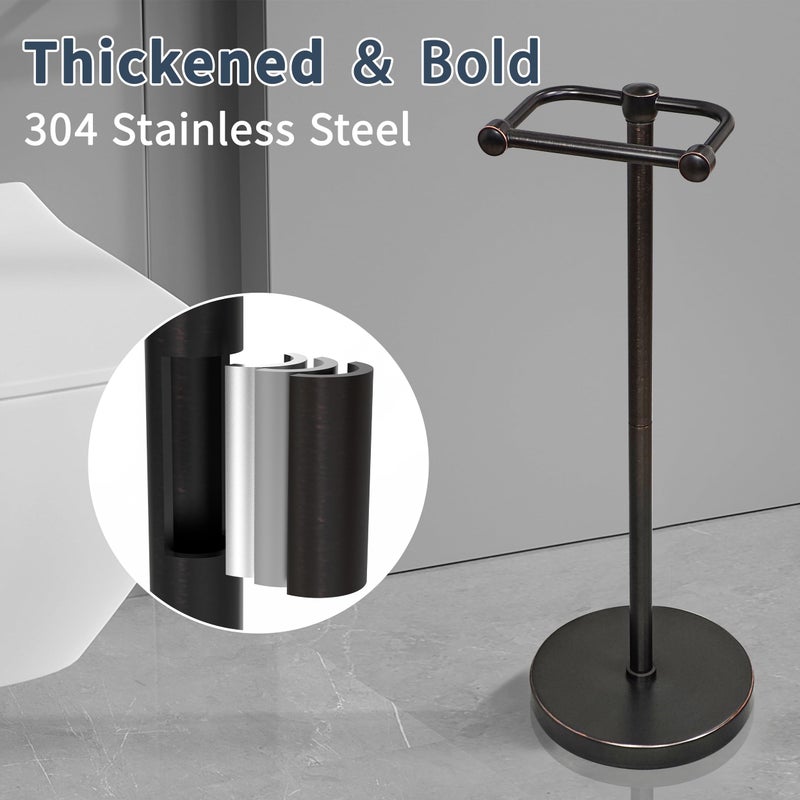Rarxtr Toilet Paper Holder Stand  Post Pivoting Design Free Standing Toilet Paper Holder  Sus304 Stainless Steel Toilet Paper Roll Holder  Heavy Stable Base (Oil Rubbed Bronze) - Image 5