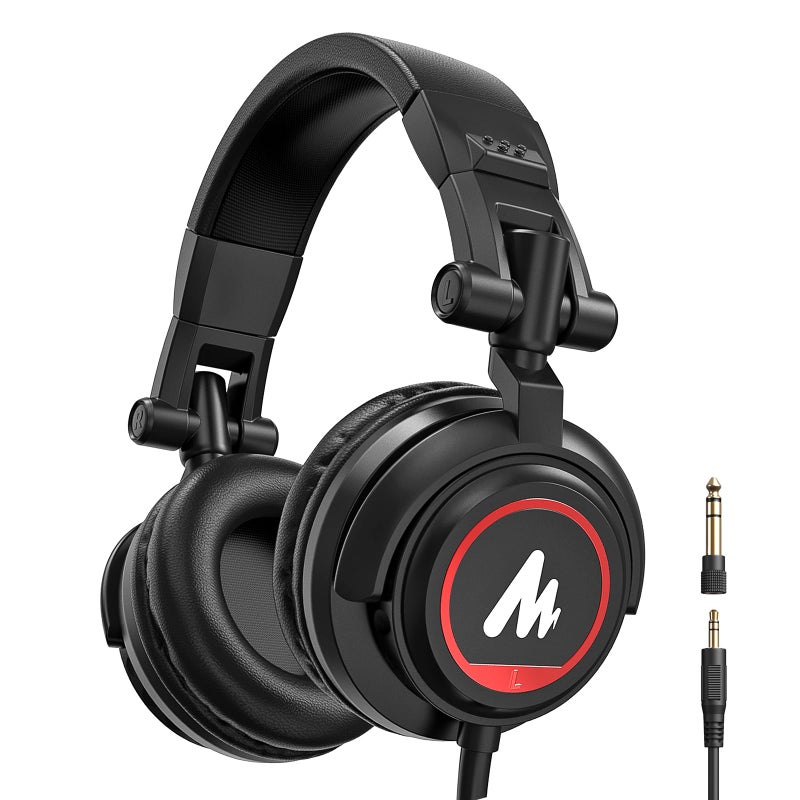 Maono سماعات استوديو احترافية MAONO 50MM Drivers، MH501 فوق الأذن مغلقة غير قابلة للفصل سلكية مع جاك 3.5mm/6.35mm لتسجيل مضخم الجيتار، خلط DJ، بيانو، إنتاج موسيقي، بودكاست - Image 1