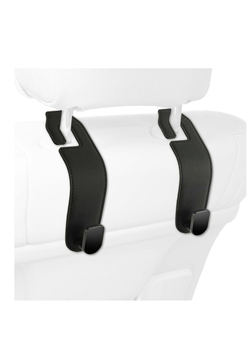 Oasisgalore 2 pcs Black Car Seat Back Hooks, Headrest Hangers for Purse, Umbrellas, Handbag Storage.  - Image 1