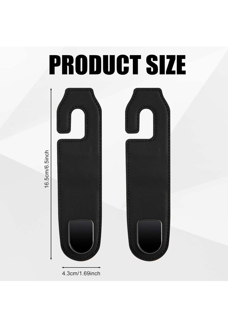 Oasisgalore 2 pcs Black Car Seat Back Hooks, Headrest Hangers for Purse, Umbrellas, Handbag Storage.  - Image 2