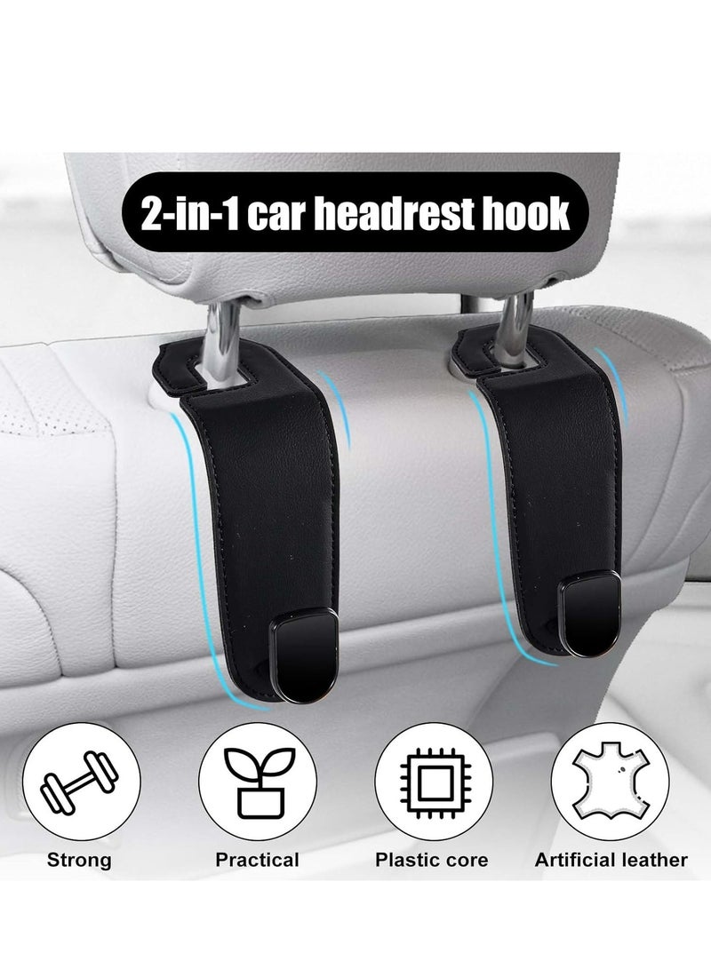 Oasisgalore 2 pcs Black Car Seat Back Hooks, Headrest Hangers for Purse, Umbrellas, Handbag Storage.  - Image 3