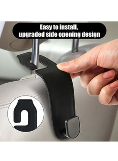 Oasisgalore 2 pcs Black Car Seat Back Hooks, Headrest Hangers for Purse, Umbrellas, Handbag Storage.  - Image 4