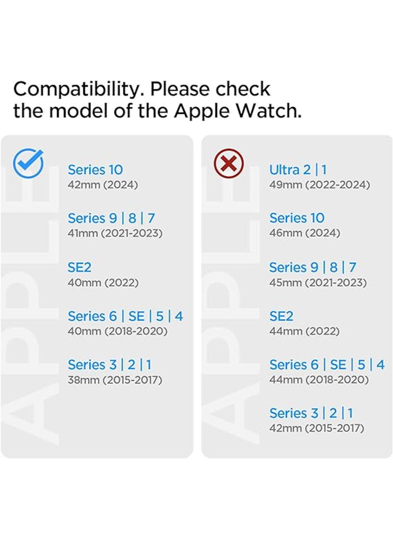 Spigen Nano Pop Apple Watch Band for Apple Watch Series 10 42mm, Series 9/8/7 41mm, SE2/SE/6/5/4 40mm, 3/2/1 38mm Adjustable Loop Strap - Blackberry Sesame  - Image 2