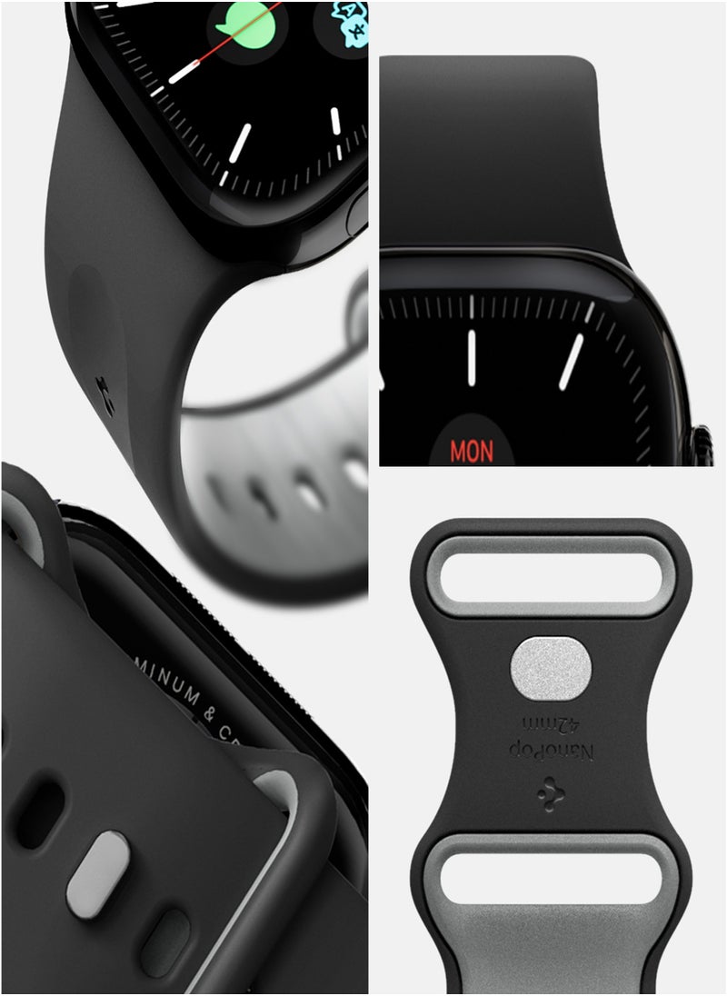 Spigen Nano Pop Apple Watch Band for Apple Watch Series 10 42mm, Series 9/8/7 41mm, SE2/SE/6/5/4 40mm, 3/2/1 38mm Adjustable Loop Strap - Blackberry Sesame  - Image 4