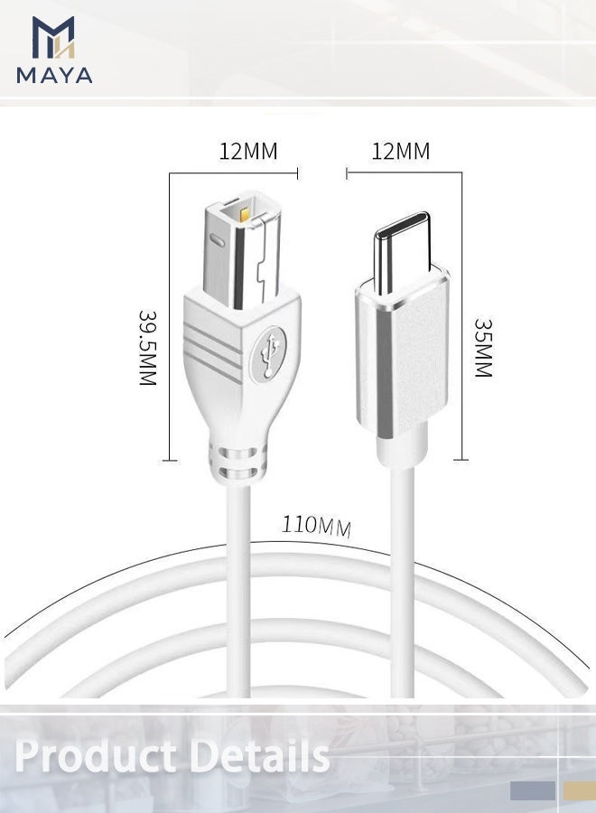Maya USB C to USB B Printer Cable 1M, Type C to USB B port Printer Cable for MacBook Pro, Air,huawei,xiaomi laptop,and other Computer with C-port ,Type-C port device,Printer port device - Image 2