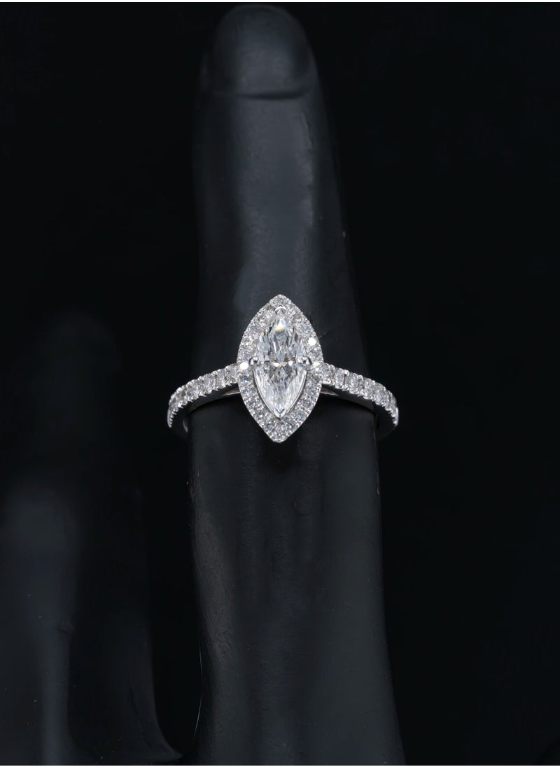 AAZ Jewellery L.L.C - Halo Marquise Natural Diamond 18K Gold Ring - Image 1