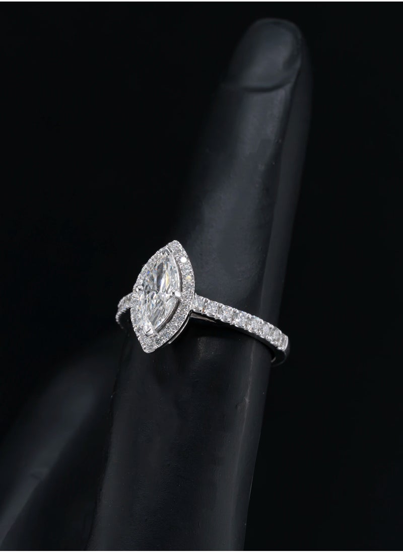 AAZ Jewellery L.L.C - Halo Marquise Natural Diamond 18K Gold Ring - Image 1