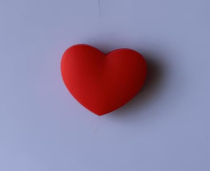 Jinshining Red Heart Shape The Heart Shape Tennis Racket Vibration Dampener Soft Silicon Racket Dampener Cartoon Shape Tennis Racquet Shock Absorbers Tennis Racket for Racquetball - Image 1