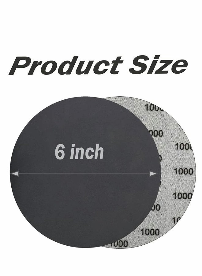 1000 Grit Wet Dry Sandpaper, 25 PCS 6 Inch Sanding Discs with Hook and Loop Back, Premium Silicon Carbide Abrasive Polishing Sandpaper Pads for Auto, Wood or Metal Polishing  - Image 2