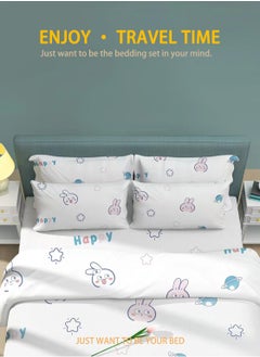 HOOGIFFT Double Travel Bed Sheets Set, Disposable Bed Sheets, Quilt Cover and Pillow Case Set, Portable Sheet Sets with Cute Printing for Hotel and Travel (Travel 4-Piece)  - Image 2