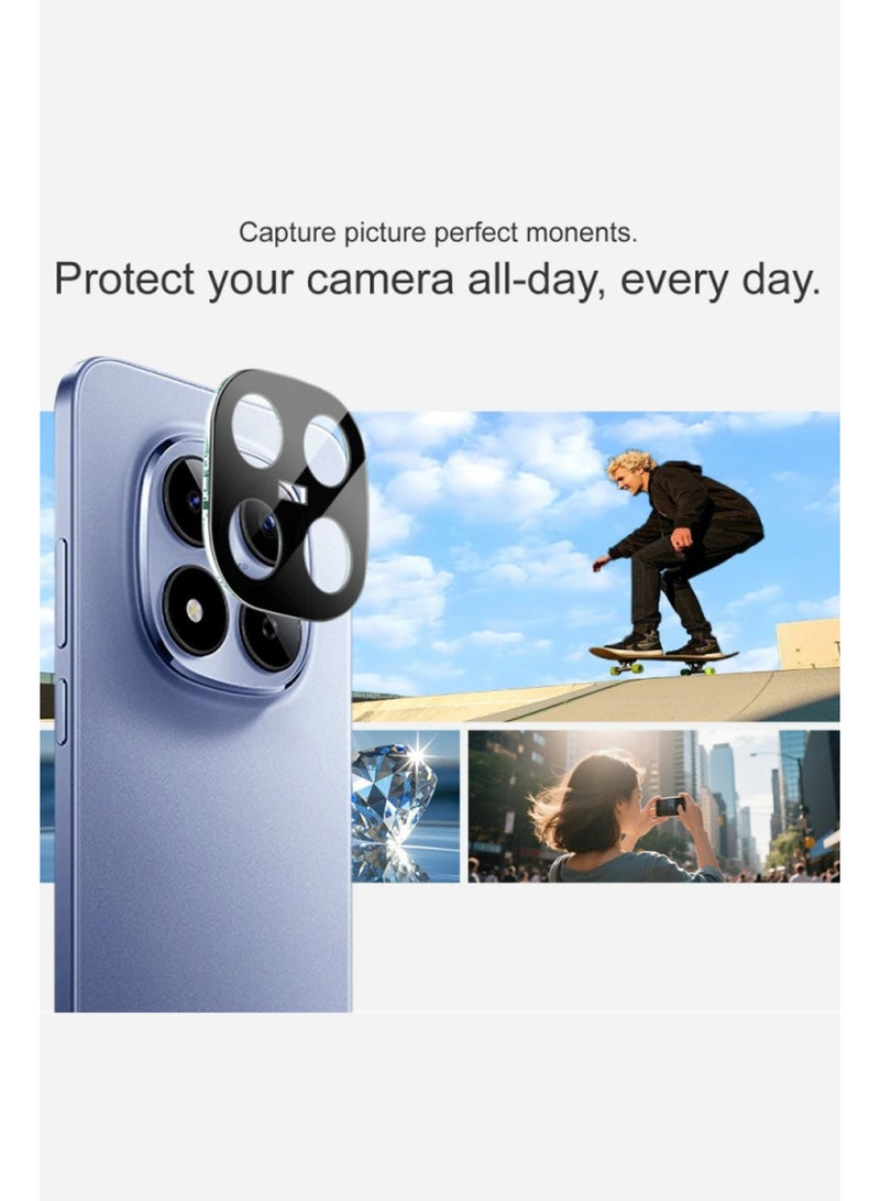 REWO لـ Redmi Note 15 Pro/15 Pro Plus 5G - واقي عدسة كاميرا واحدة باللون الأسود، زجاج مقسى 9H، مضاد للخدش، متوافق مع الجرابات، لا يؤثر على الصور الليلية، وضوح عالي - Image 3