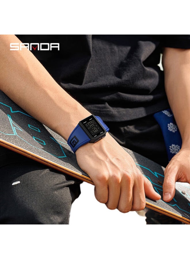 Sanda Men'S Electronic Watch Fashion Simple Sports Waterproof Luminous Outdoor Square Watch For Junior High And High School Students - Image 1