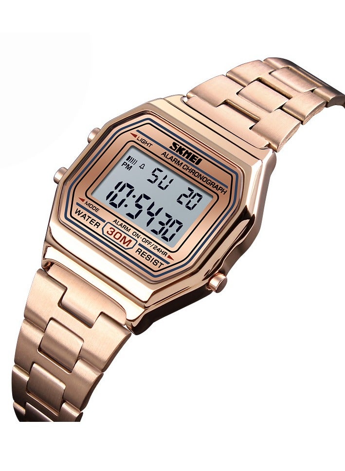 SKMEI SKMEI 1415 Digital Dial Rose Gold Stainless Steel Strap - Image 2