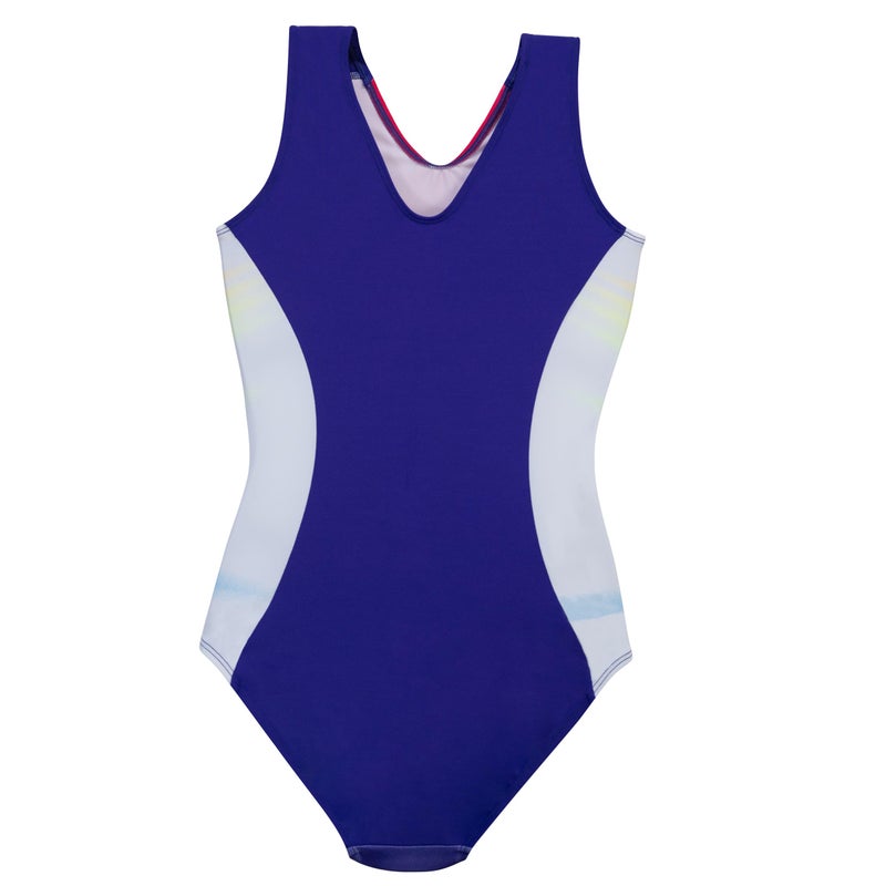GK Girls Fierce Fade Gymnastics Leotard - Rainbow Dance Outfit with Matching Scrunchie for Toddlers, Children, & Juniors (AXS, Rainbow - Purple) - Image 2