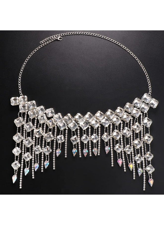 STONEFANS Rhinestone Flapper Headpiece For Women Bridal Squared 1920S Headband Great Gatsby Hair Jewelry Accessories Costume (Silver1)  - Image 3