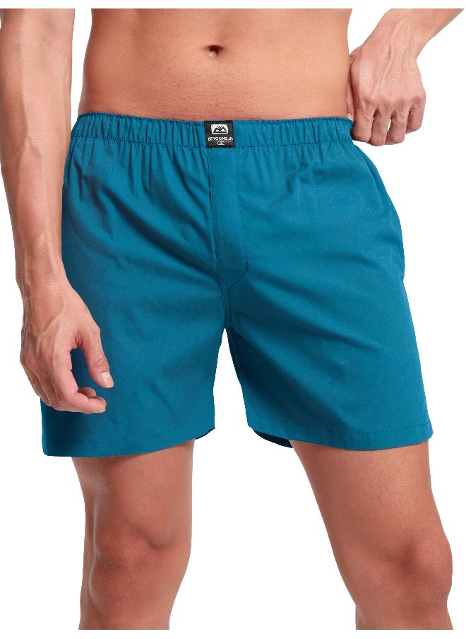 Beyoung Plain Teal Blue Mens Boxer  - Image 3