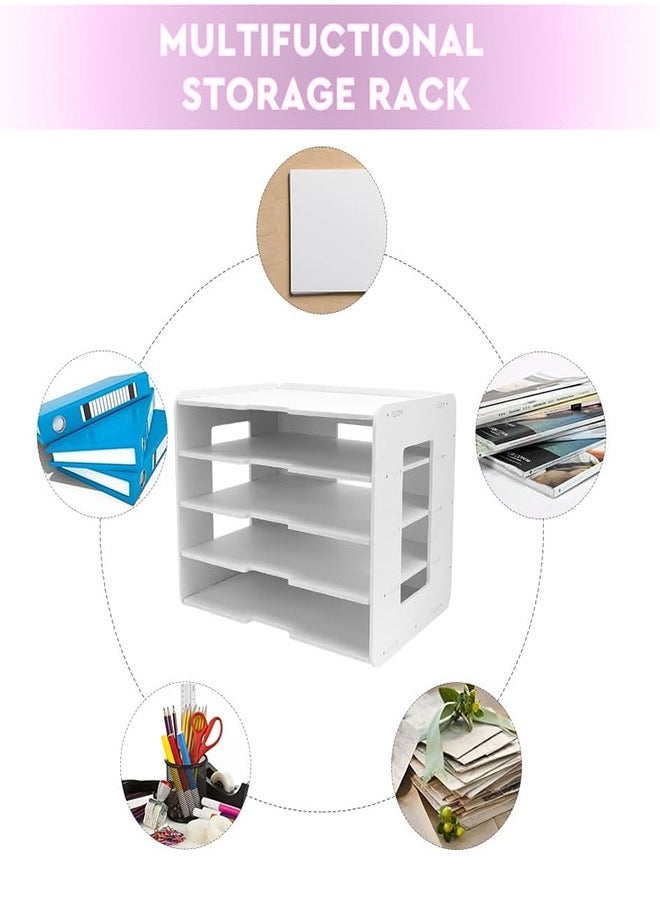 Eworld 7-Tier Office Desktop PVC File Paper Organizer, Elevate Workspace with Stackable Document Trays and A4 Paper Storage Solutions for Home, Office, and School.  - Image 4