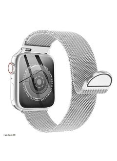 Generic Magnetic Stainless Steel Milanese Loop Band for Apple Watch | Compatible with 38mm 40mm 41mm | Stylish Mesh Wristband Replacement Strap (Silver)  - Image 1