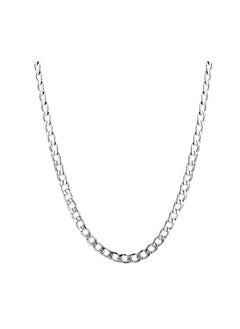 Fayrouz Jewellery Men's Stainless Steel Flat Link Chain with Lobster Clasp  - Image 1