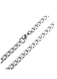Fayrouz Jewellery Men's Stainless Steel Flat Link Chain with Lobster Clasp  - Image 2
