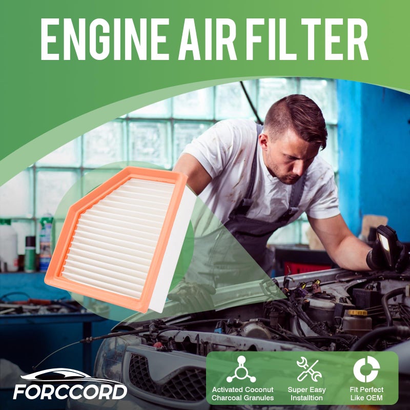 Forccord Cabin Air Filter&Engine Air Filter Fit for Nissan Rogue 2026 2025 2024 2023 2022 2021 Air Filter Replacement 272775NA1A 16546-6RA0A Car Accessories - Image 2