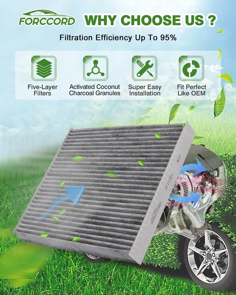 Forccord Cabin Air Filter&Engine Air Filter Fit for Nissan Rogue 2026 2025 2024 2023 2022 2021 Air Filter Replacement 272775NA1A 16546-6RA0A Car Accessories - Image 3