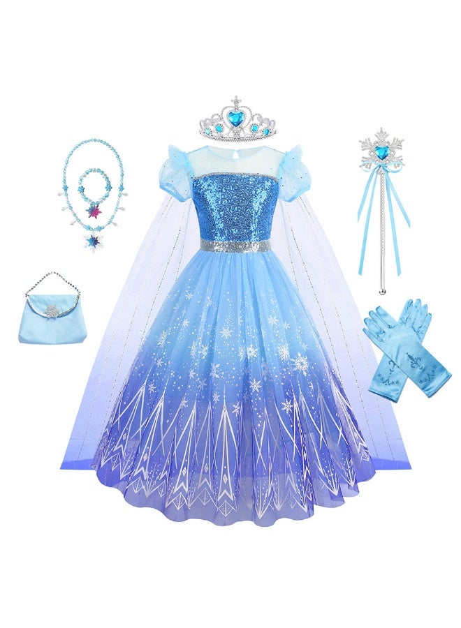 NIBEMINENT New ice and snow products: Elsa Princess Dress, Halloween Elsa Girl Dress, Elsa Sequined Princess dress - Image 1