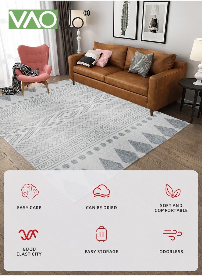 VAOdo - Area Rug Living Room Rugs Large Soft Machine Washable Boho Moroccan Farmhouse Neutral Stain Resistant Indoor Floor Rug Carpet for Bedroom Under Dining Table Home Office House Decor 80*120CM - Image 1