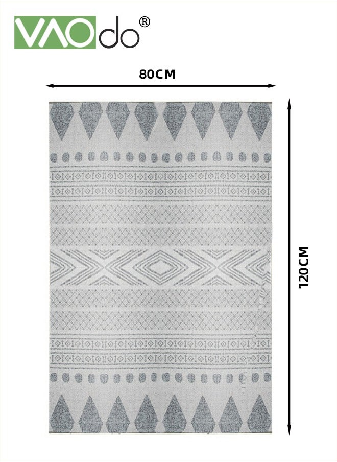 VAOdo - Area Rug Living Room Rugs Large Soft Machine Washable Boho Moroccan Farmhouse Neutral Stain Resistant Indoor Floor Rug Carpet for Bedroom Under Dining Table Home Office House Decor 80*120CM - Image 1