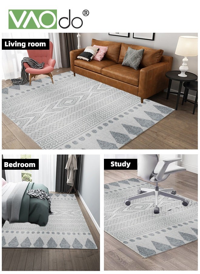 VAOdo - Area Rug Living Room Rugs Large Soft Machine Washable Boho Moroccan Farmhouse Neutral Stain Resistant Indoor Floor Rug Carpet for Bedroom Under Dining Table Home Office House Decor 80*120CM - Image 1