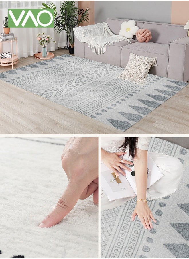 VAOdo - Area Rug Living Room Rugs Large Soft Machine Washable Boho Moroccan Farmhouse Neutral Stain Resistant Indoor Floor Rug Carpet for Bedroom Under Dining Table Home Office House Decor 80*120CM - Image 1