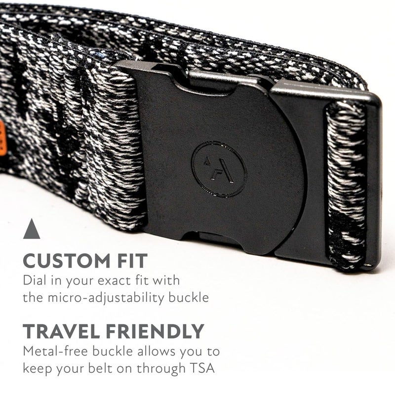 Arcade The Original Unisex Adventure Belt, Heavy Duty Elastic Webbing, Non-Metal Travel Friendly Buckle, Heather Black/Hinterland - Image 3