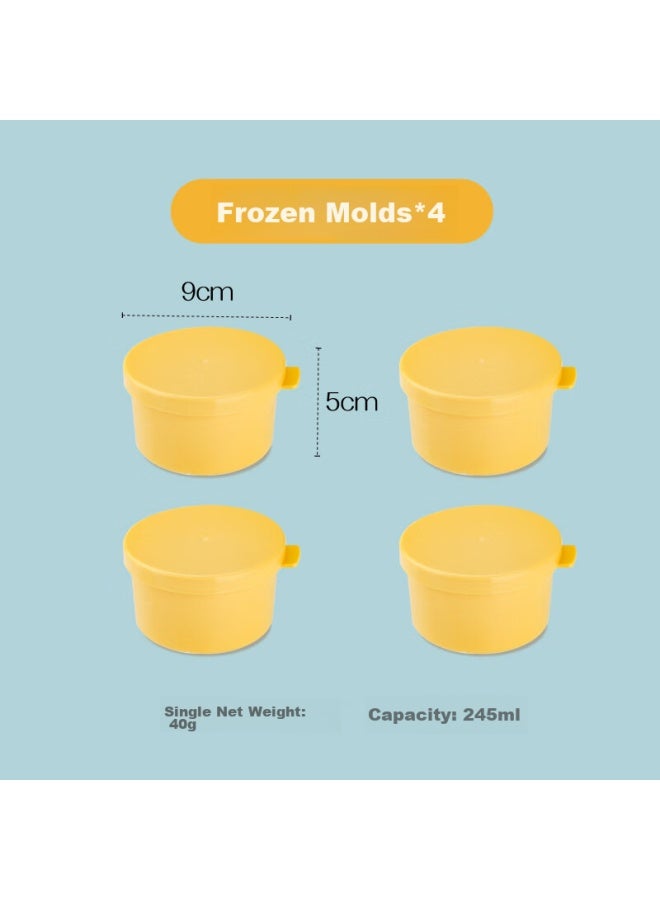SHUEHO Shu Ke Manual Ice Cream Maker Special Freezing Mold Ice Bowl Accessories, Home Use Hand-cranked Soft Serve Ice Cream Machine [4-piece Set]  - Image 2