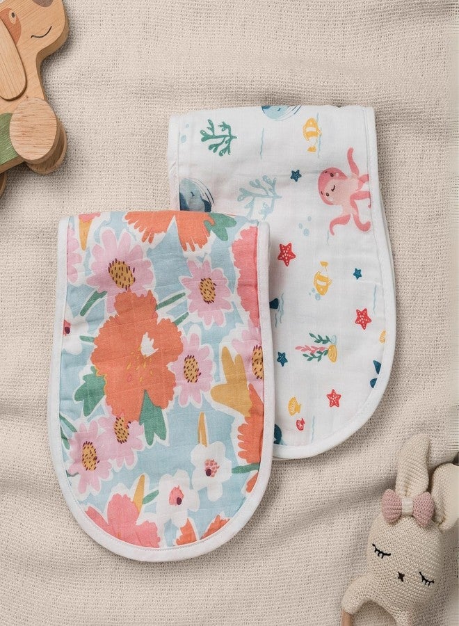 haus & kinder مناشف غسيل الأطفال من هاوس آند كيندر، مصنوعة من قطن الموسلين ١٠٠٪ - فائقة النعومة والامتصاص، لطيفة على بشرة الأطفال حديثي الولادة - مثالية للاستحمام وتنظيف الوجه والرضاعة، مناديل مبللة قابلة لإعادة الاستخدام للاستحمام، عبوة من قطعتين، متعددة الألوان - Image 1