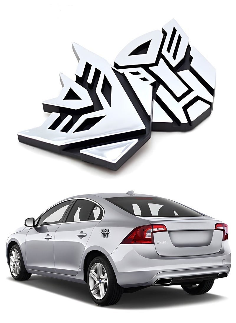 TRANSFORMERS 1Pair 3D Metal Transformers Emblem Car Sticker Car Badge Decal,3D Dimensional Car Logo Sticker,Transformers Zinc Alloy Emblems for Automotive,Car Decoration - Image 1