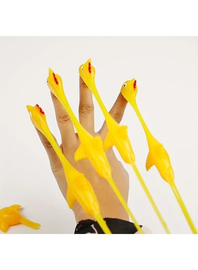 3Pcs Catapult Chick Rubber Chicken Finger Slingshot Toy Fun Prank Gag - Image 5