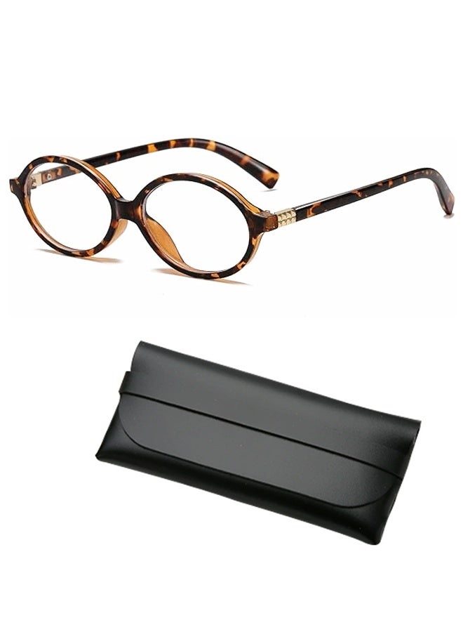 نظارات بيضاوية عتيقة الطراز للنساء، نظارات كمبيوتر عصرية، نظارات حجب الضوء الأزرق - Image 1