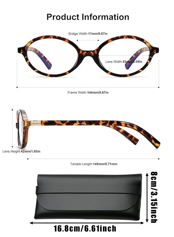 نظارات بيضاوية عتيقة الطراز للنساء، نظارات كمبيوتر عصرية، نظارات حجب الضوء الأزرق - Image 2