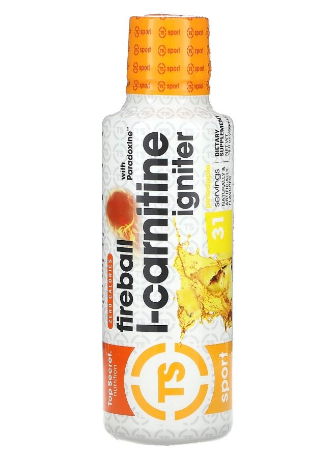 Top Secret Nutrition Sport Fireball with Paradoxine L-Carnitine Igniter Pineapple 16 fl oz (459 ml)