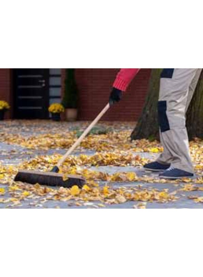 Large Outdoor Cleaning Broom, 24 Inch, with Durable Red Bristles, for Leaves and Patios - Image 2