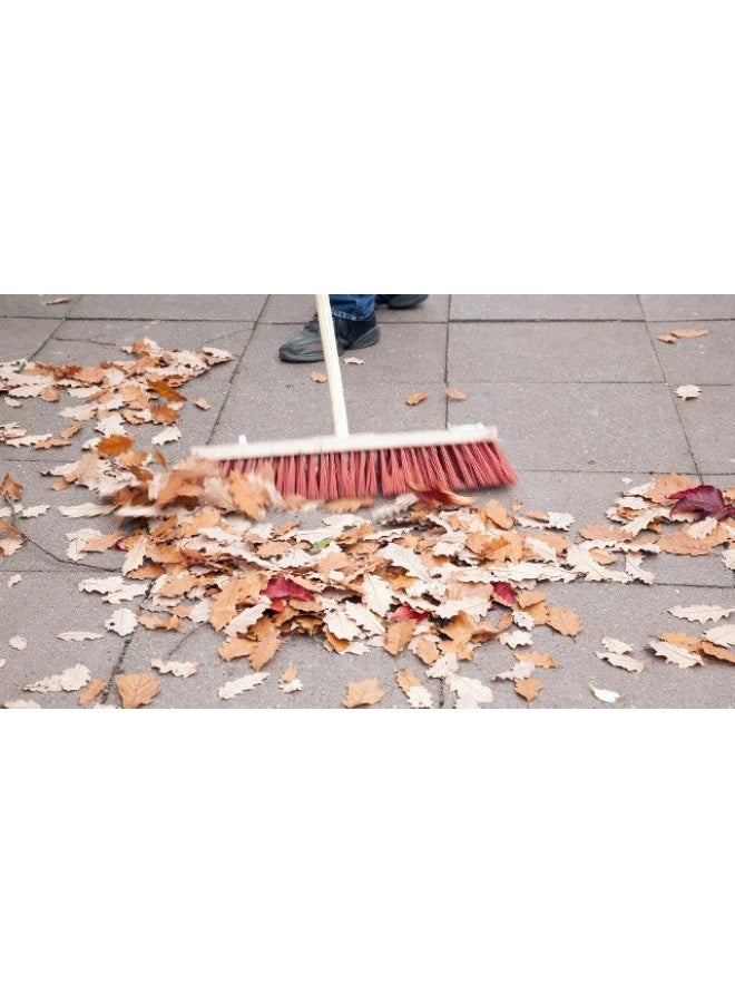 Large Outdoor Cleaning Broom, 24 Inch, with Durable Red Bristles, for Leaves and Patios - Image 3
