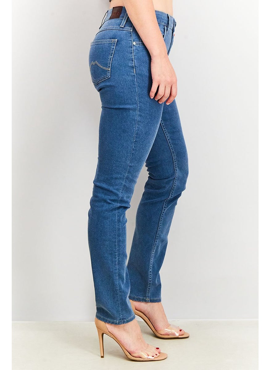 MUSTANG Women Five Pocket Slim Jeans, Blue Washed  - Image 2